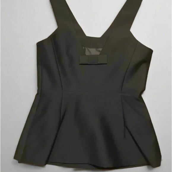 Kate Spade Peplum Top Black Womens 2 Bow Back Sleeveless tunic Modern Fitted - Picture 3 of 5